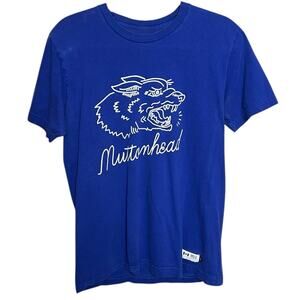 Muttonhead Wolf Graphic Tee Blue USA Canada Made Short Sleeve T-shirt - M